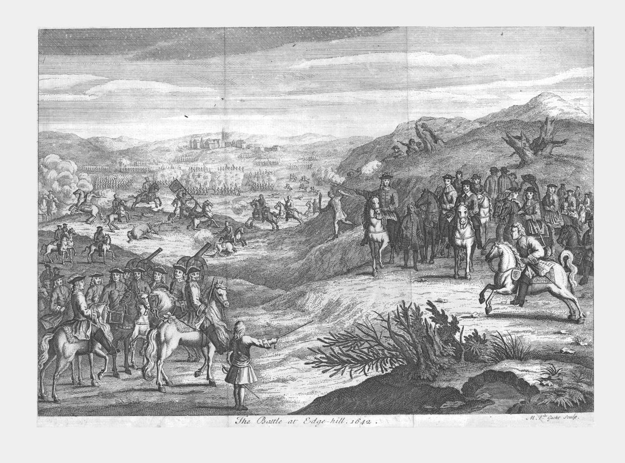 1642年的Edge-hill之战》，17世纪末。 作者 迈克尔·范德古赫特（Michael Vandergucht）