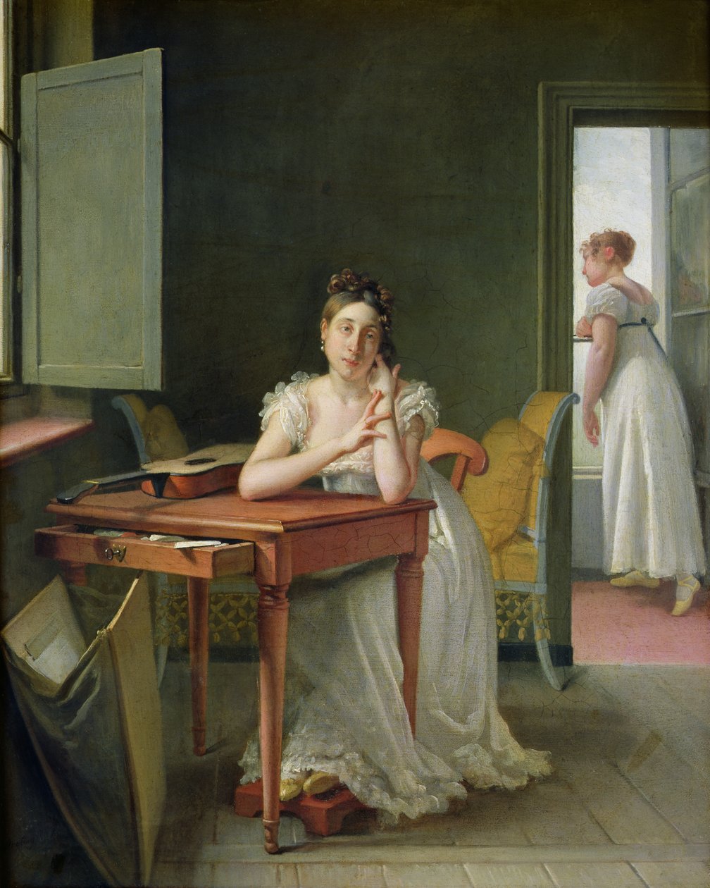 Marceline Desbordes-Valmore的肖像（1786-1859） 作者 米歇尔·马丁·德罗林