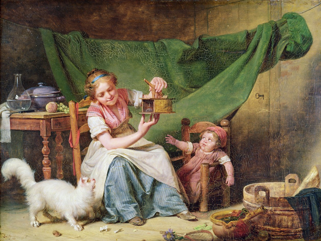女人和老鼠，c.1798 作者 米歇尔·马丁·德罗林