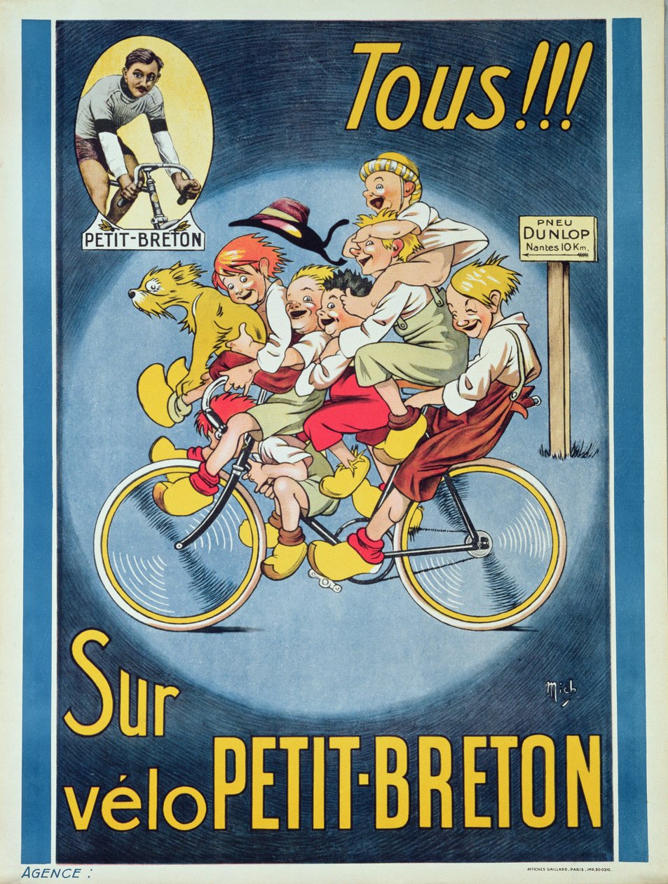 “Petit-Breton自行车上的每个人”都是自行车的广告 作者 米歇尔·利博