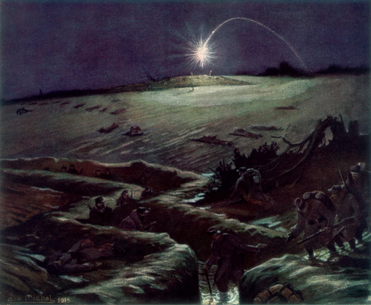 努莱特的战壕》，法国，1915年，1926年。 作者 米歇尔