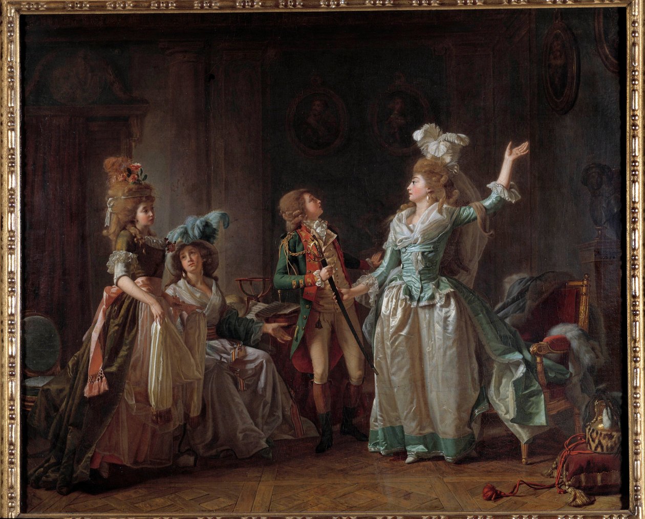 米歇尔-加尼耶（1753-1819）的《龙的离去》画作。1780年，尺寸为0.54 x 0.65米。0.54 x 0.65 m. 巴黎，卡纳瓦莱博物馆 作者 米歇尔·加尼尔