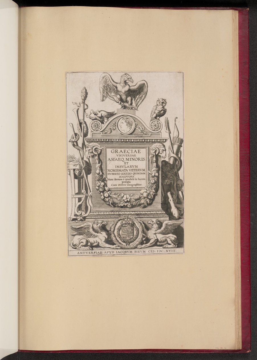 Hubert Goltzius, Graeciae Vniversaee Asiaeq.Minoris et Insularum Nomismata. 作者 米歇尔·拉斯内 (Michel Lasne) 继彼得·保罗·鲁本斯爵士之后