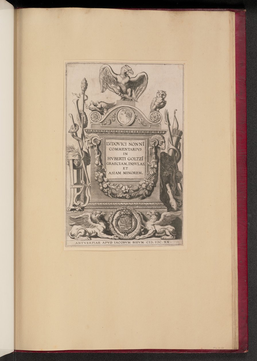Ludovicus Nonnius, Commentarius in Huberti Goltzi Graeciam, Insulas, et Asiam Minorem的扉页 作者 米歇尔·拉斯内 (Michel Lasne) 继彼得·保罗·鲁本斯爵士之后
