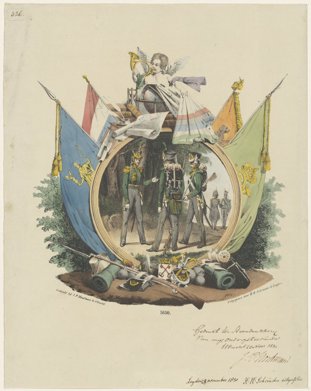 Vrijwillige Jagers der Leidse Hogeschool 奖章，1830 年 作者 米歇尔·穆罗
