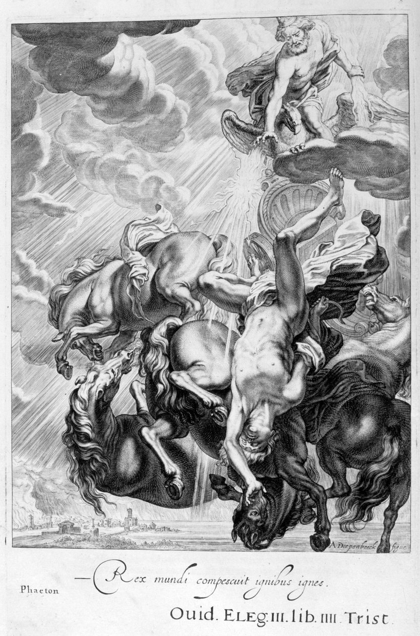 辉腾被木星雷电击中，1655年 作者 米歇尔·德·马洛雷斯