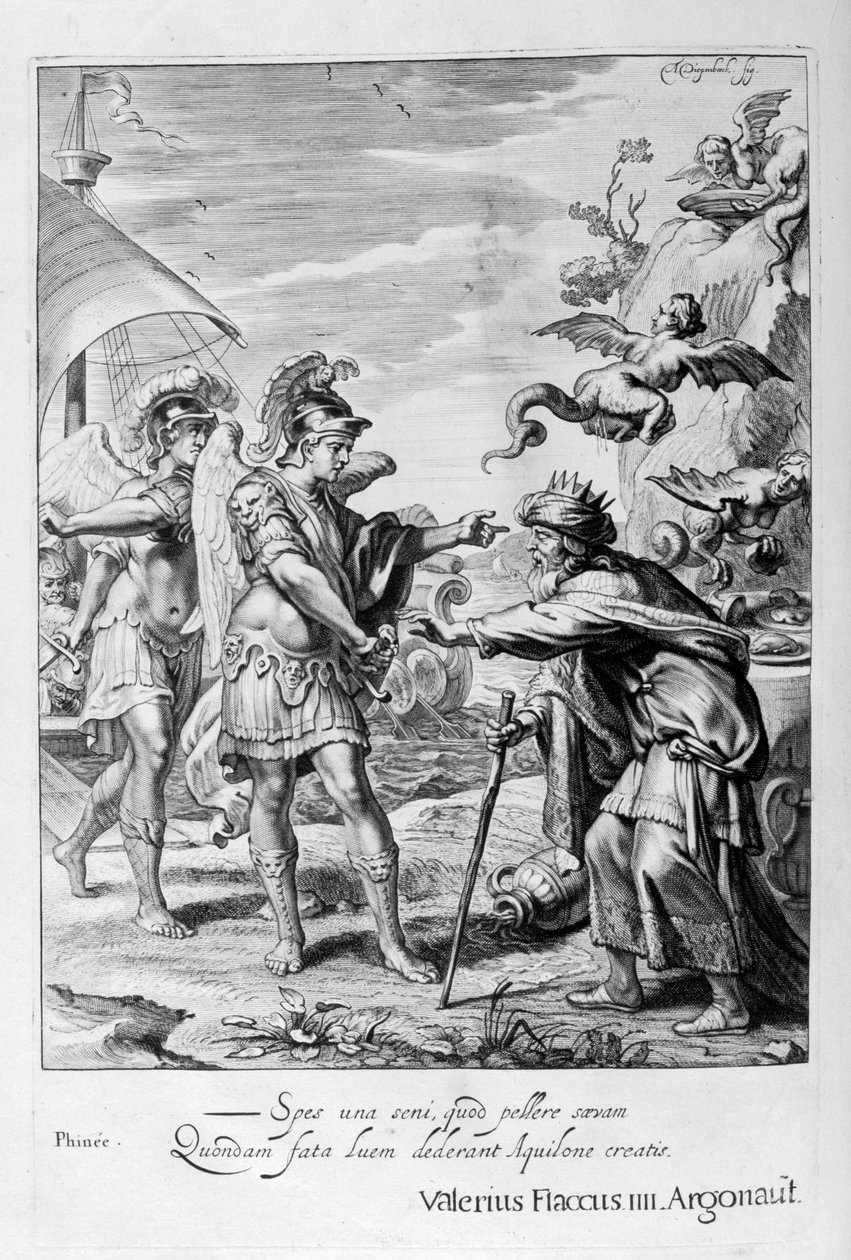 菲尼乌斯（Phineus）由加莱（Calais）和宙斯（Zethes）从“哈比斯（Harpies）”交付，1655年 作者 米歇尔·德·马洛雷斯