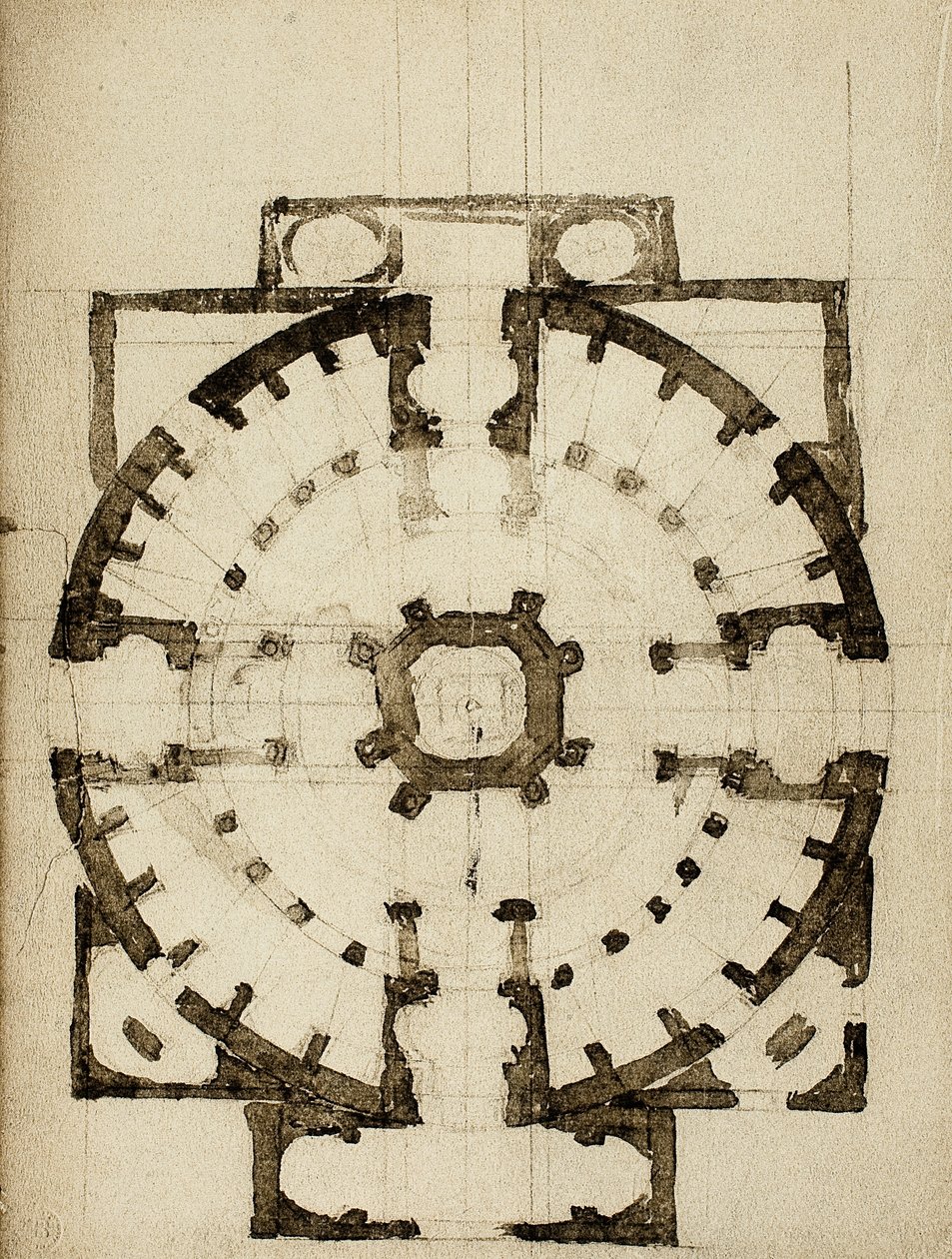 教会计划的建筑项目;米开朗基罗画的。 Casa Buonarroti，佛罗伦萨 作者 米开朗基罗（Michelangelo Buonarroti）