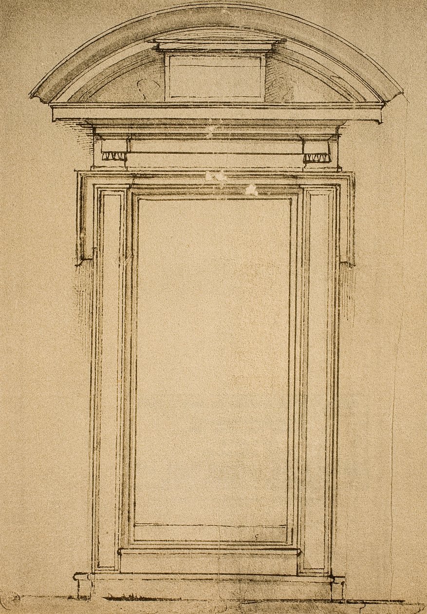 门的建筑学习;米开朗基罗画的。 Casa Buonarroti，佛罗伦萨 作者 米开朗基罗（Michelangelo Buonarroti）