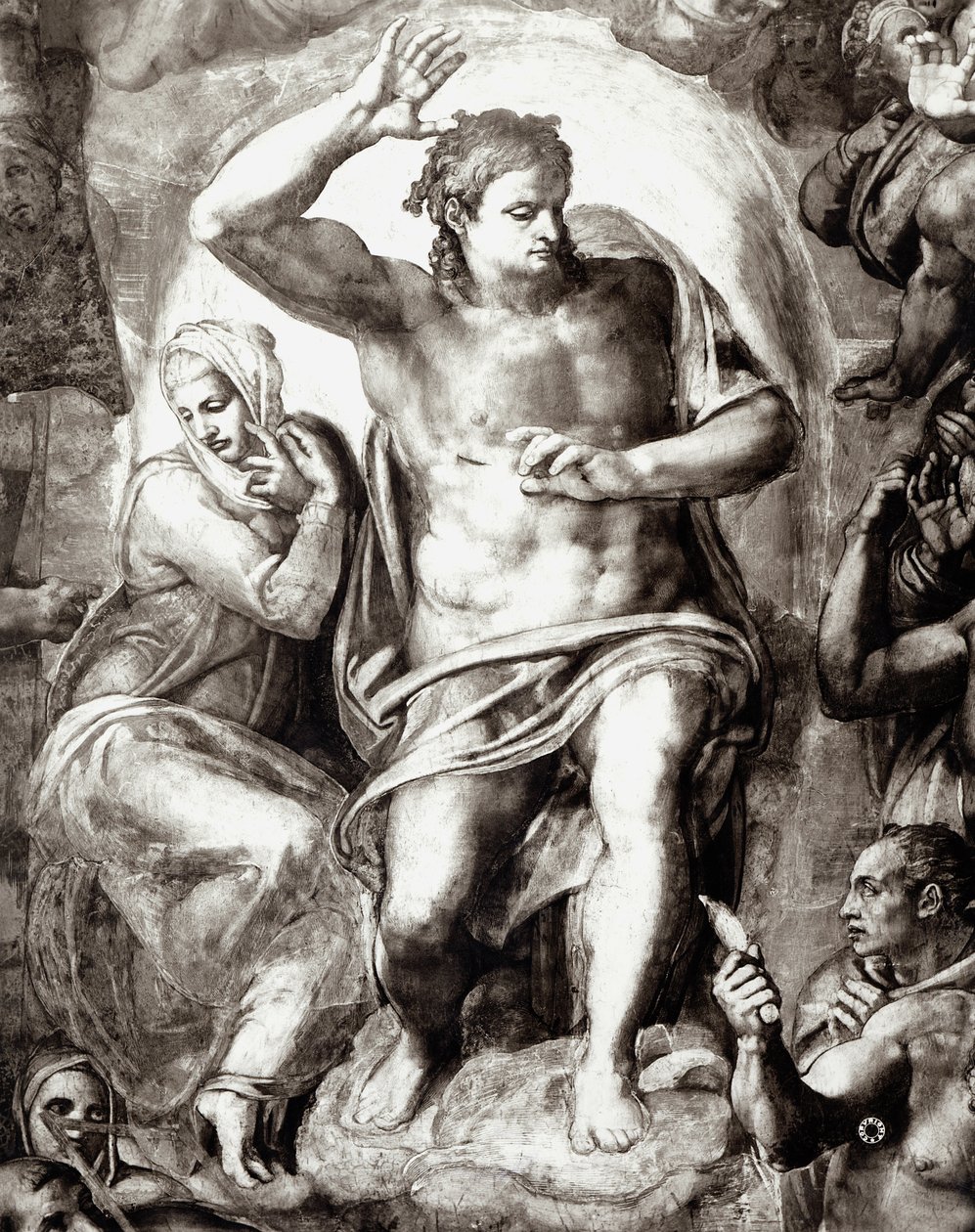 基督，最后审判的细节，1538-41 作者 米开朗基罗（Michelangelo Buonarroti）