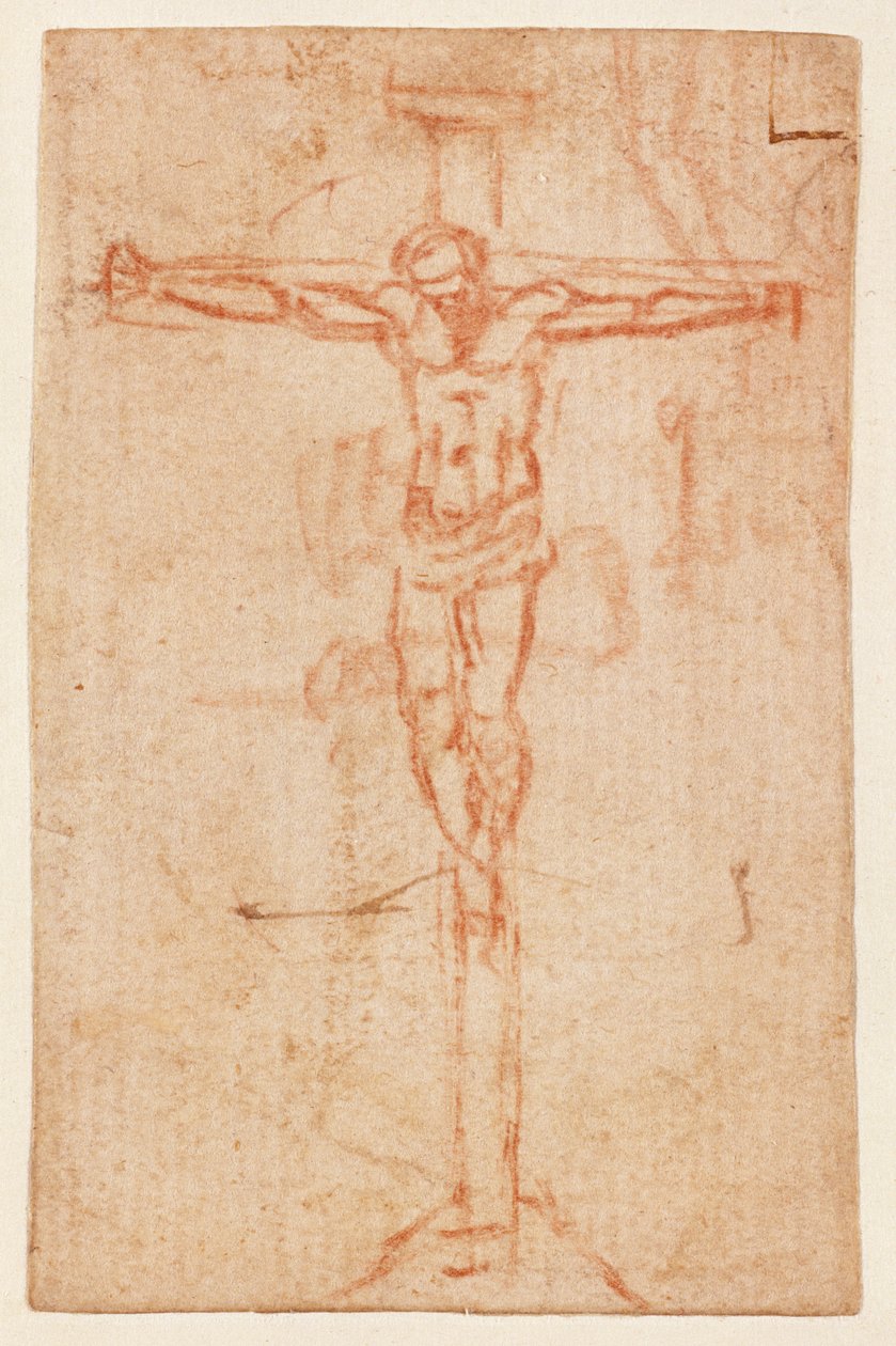 基督在十字架上（纸上的红色粉笔） 作者 米开朗基罗（Michelangelo Buonarroti）