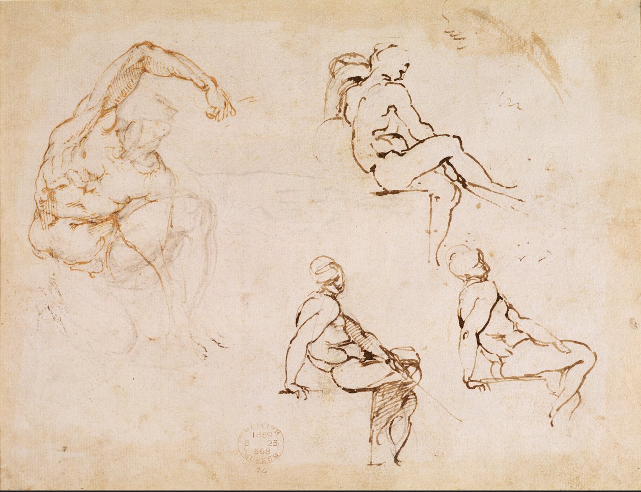 图纸（纸上墨水） 作者 米开朗基罗（Michelangelo Buonarroti）