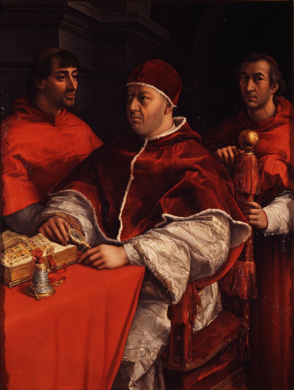 Leo X与红衣主教Giulio de Medici和Luigi de Rossi的肖像 作者 米开朗基罗（Michelangelo Buonarroti）