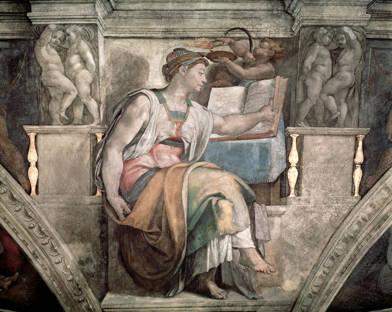 西斯廷教堂天花板：Erythraean Sibyl，1508-12 作者 米开朗基罗（Michelangelo Buonarroti）