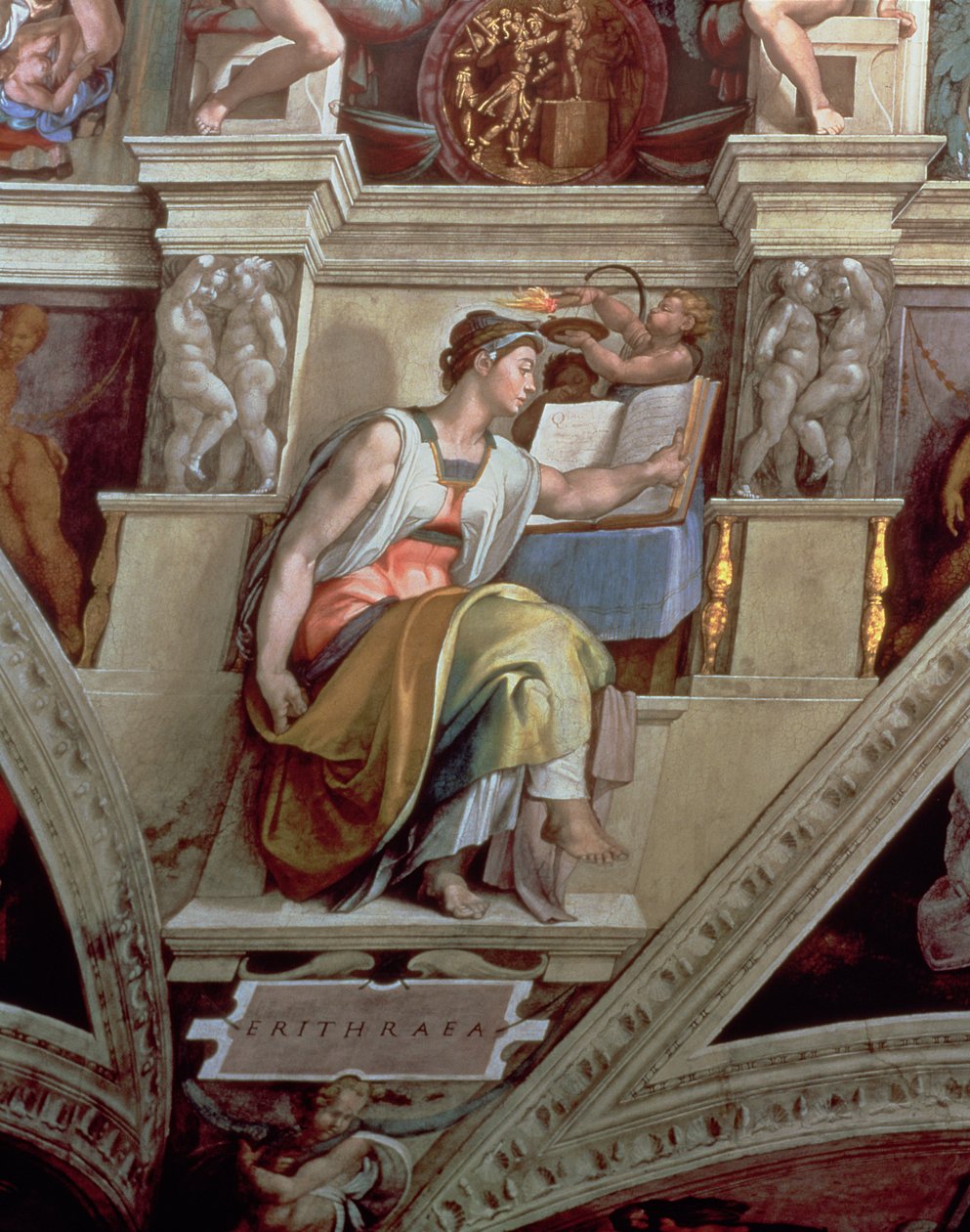 西斯廷教堂天花板：Erythraean Sibyl，1510（修复后） 作者 米开朗基罗（Michelangelo Buonarroti）