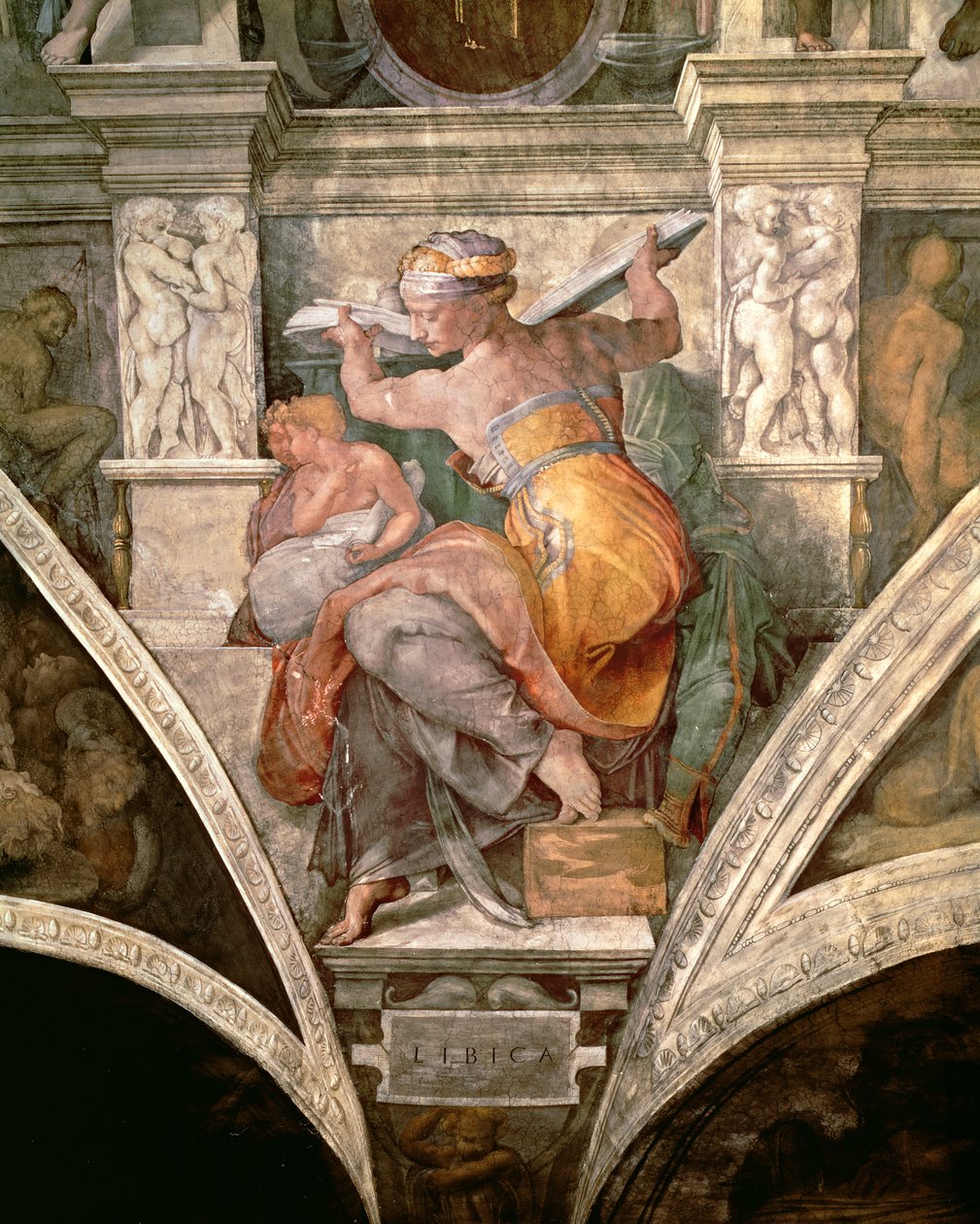 西斯廷教堂天花板：利比亚西比尔，c.1508-10 作者 米开朗基罗（Michelangelo Buonarroti）