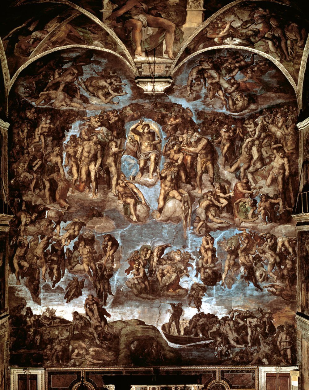 西斯廷教堂：最后的审判，1538-41（修复前） 作者 米开朗基罗（Michelangelo Buonarroti）