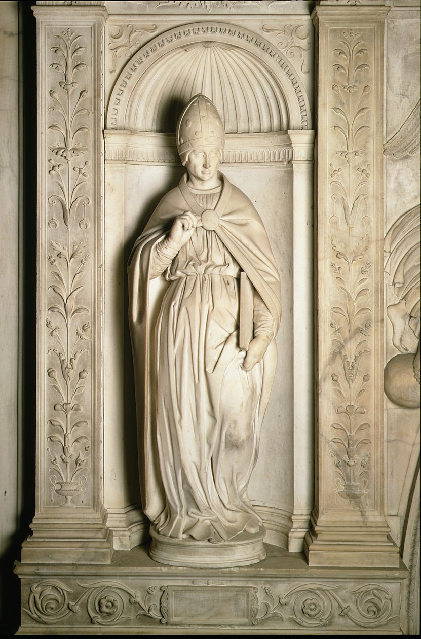 圣皮乌斯，来自Piccolomini祭坛，1501-4（大理石） 作者 米开朗基罗（Michelangelo Buonarroti）