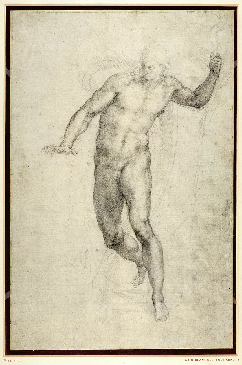 研究最后的审判（W.54正面） 作者 米开朗基罗（Michelangelo Buonarroti）
