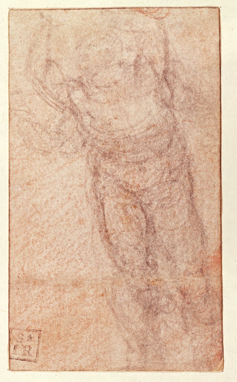 研究&39;复活&39;，c.1532-34（红色和黑色粉笔在纸上）（正面） 作者 米开朗基罗（Michelangelo Buonarroti）