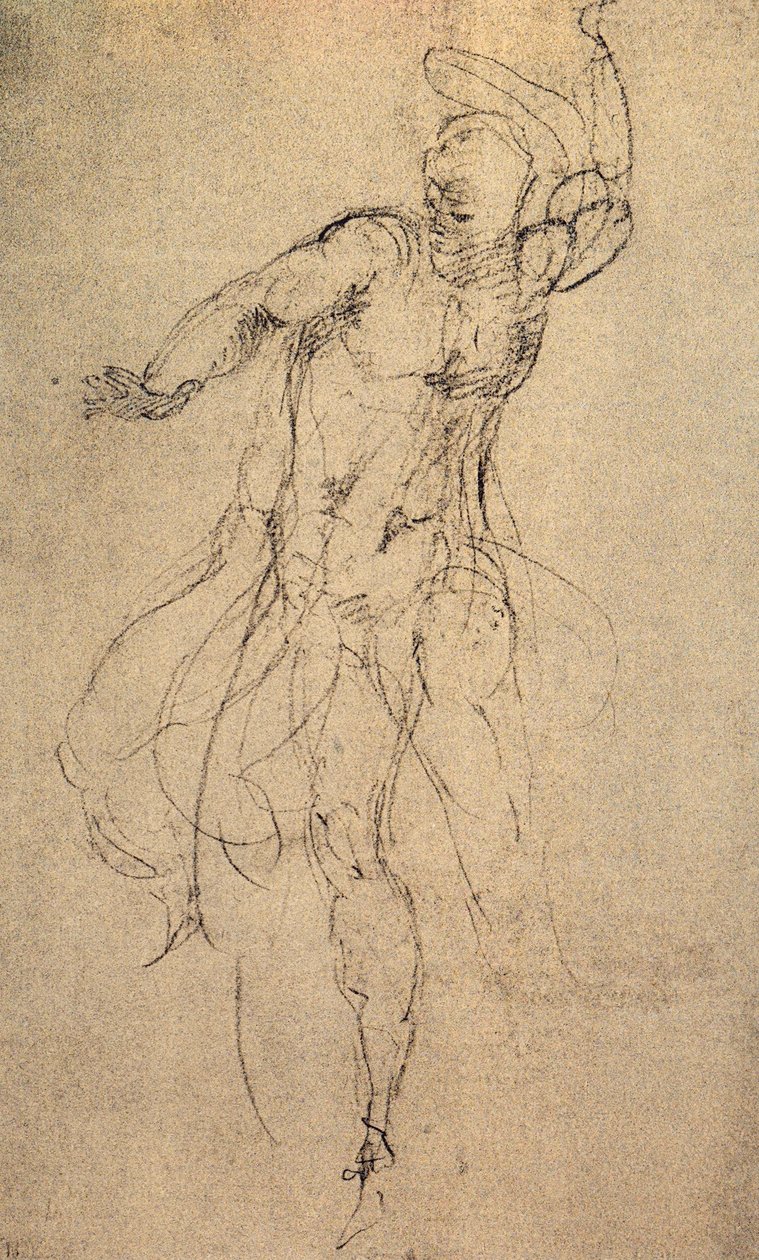 研究最后的审判;米开朗基罗画的。 Casa Buonarroti，佛罗伦萨 作者 米开朗基罗（Michelangelo Buonarroti）