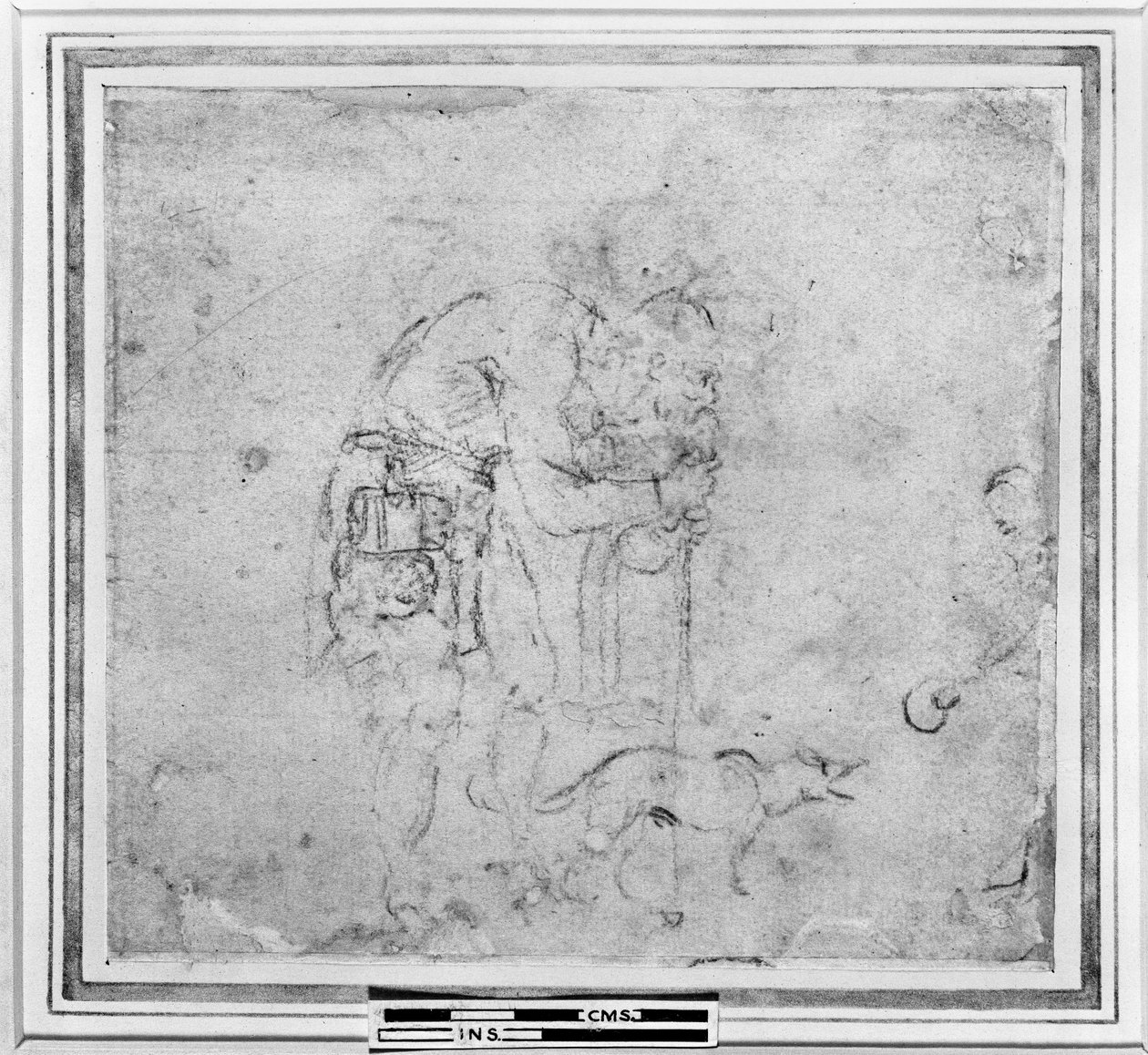 一个盲人乞丐的研究，c.1511（粉笔在纸上） 作者 米开朗基罗（Michelangelo Buonarroti）