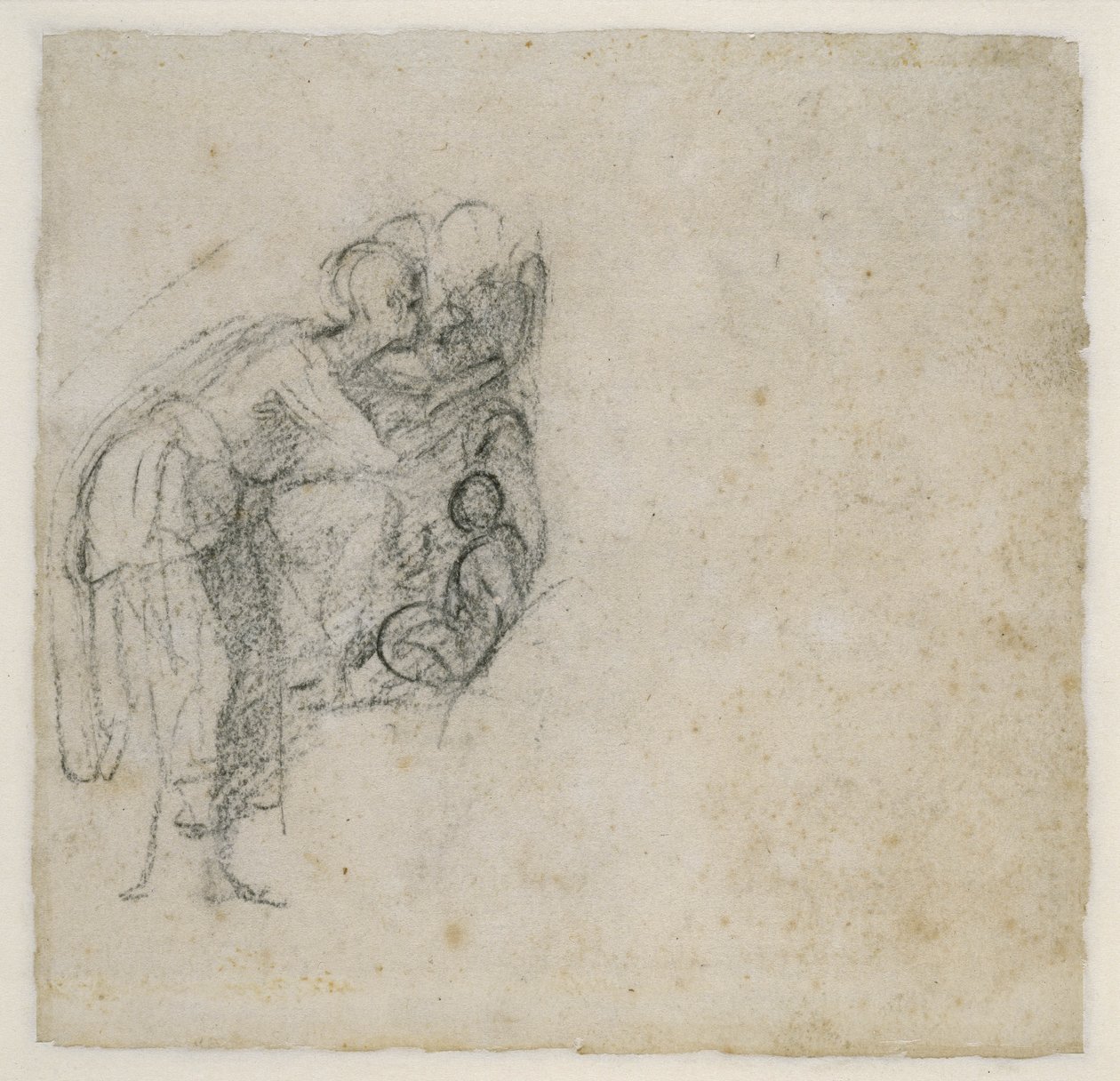 研究一组数字，c.1511（纸上的黑色粉笔） 作者 米开朗基罗（Michelangelo Buonarroti）