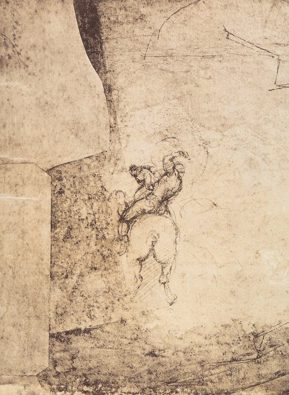 研究骑士：由米开朗基罗绘画，绘画和版画内阁，佛罗伦萨乌菲齐画廊 作者 米开朗基罗（Michelangelo Buonarroti）