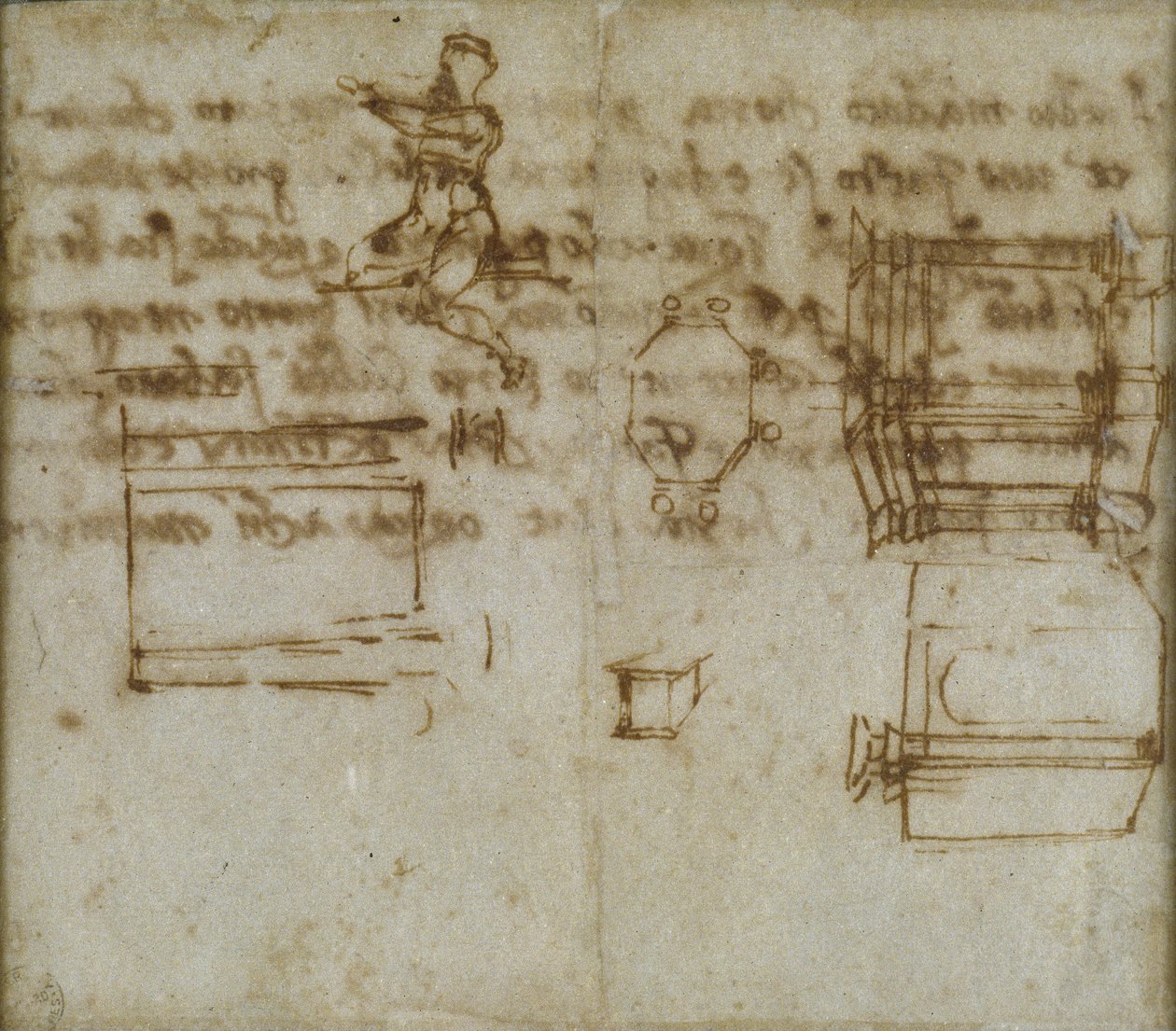 研究八角形建筑，1518年 作者 米开朗基罗（Michelangelo Buonarroti）
