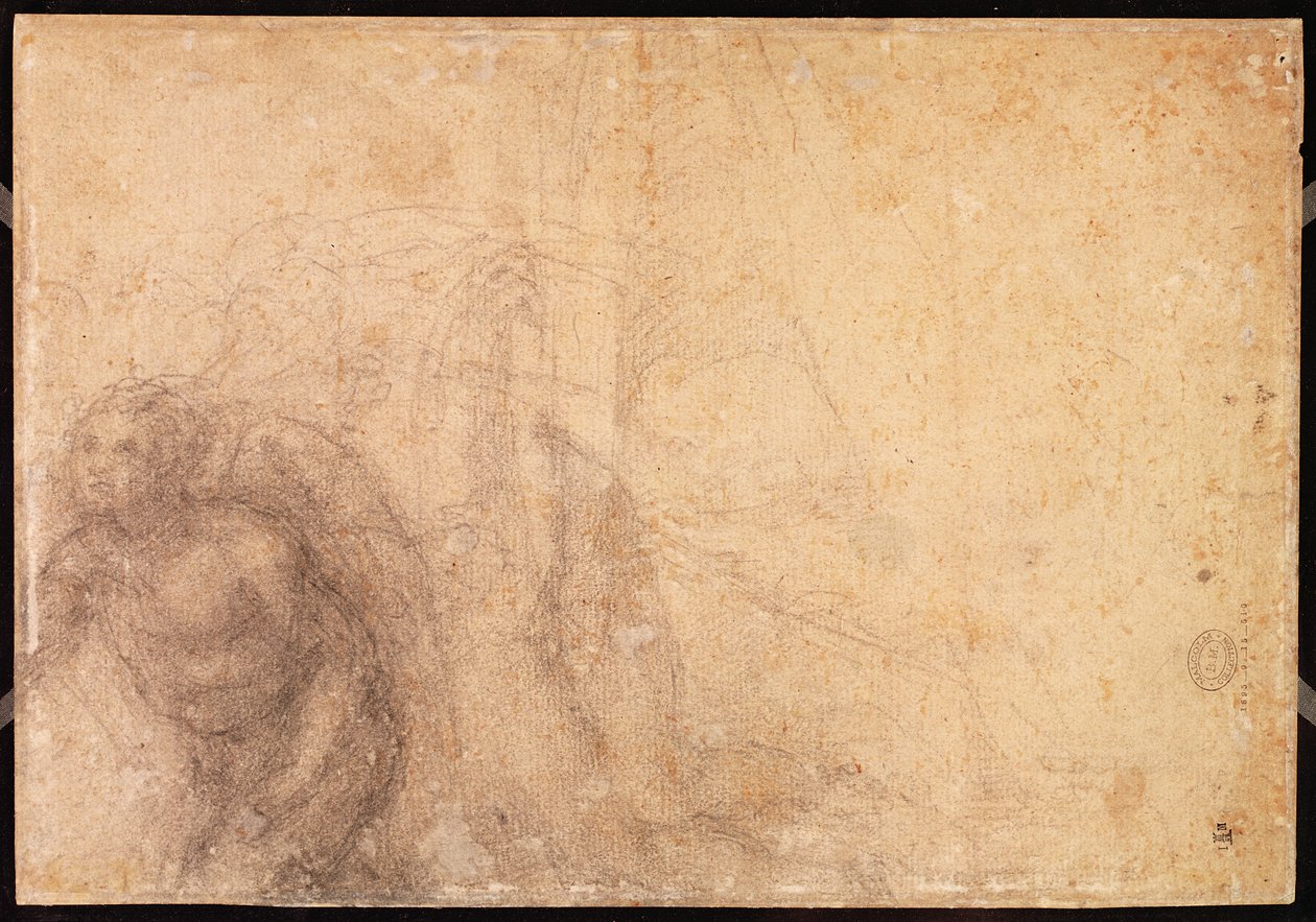 研究天使（木炭在纸上）（反面） 作者 米开朗基罗（Michelangelo Buonarroti）