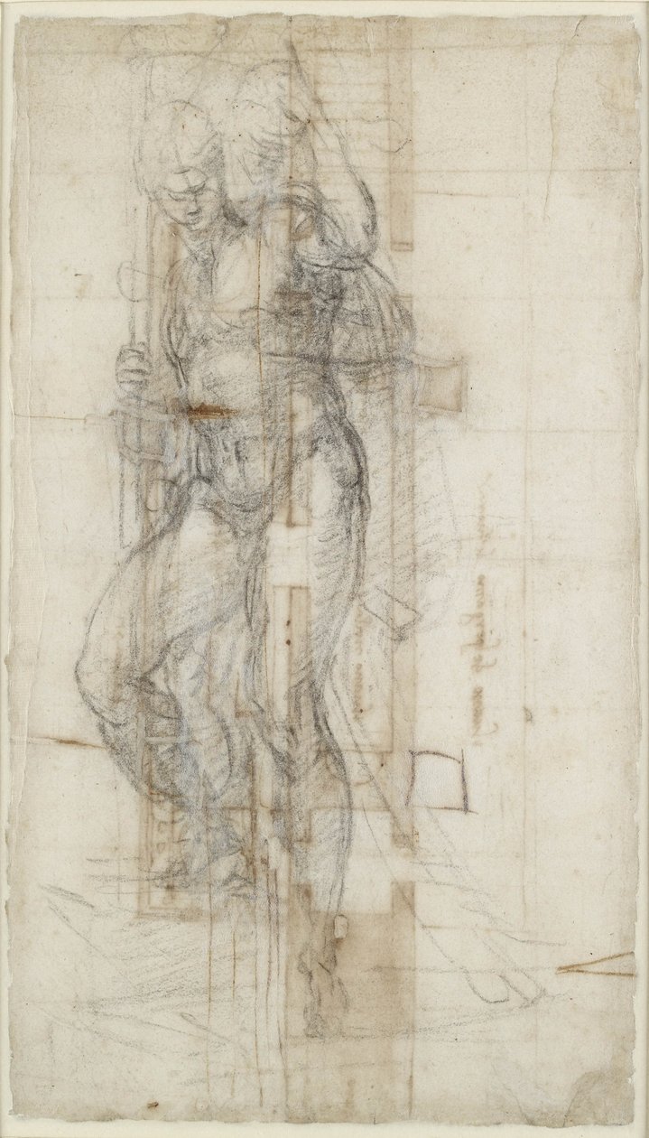 关于基督复活的研究，c.1532（粉笔在纸上） 作者 米开朗基罗（Michelangelo Buonarroti）