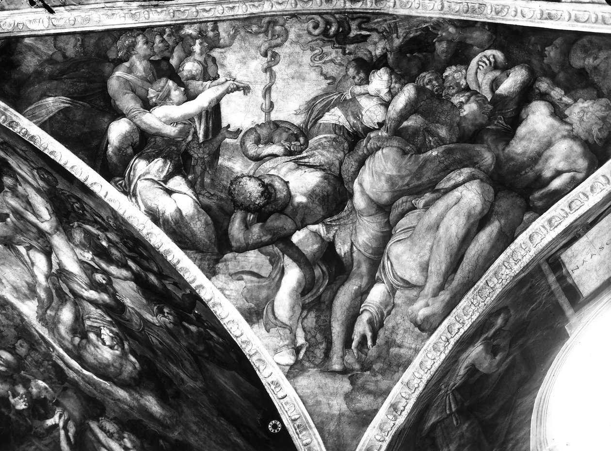 来自西斯廷天花板的Brazen蛇 作者 米开朗基罗（Michelangelo Buonarroti）