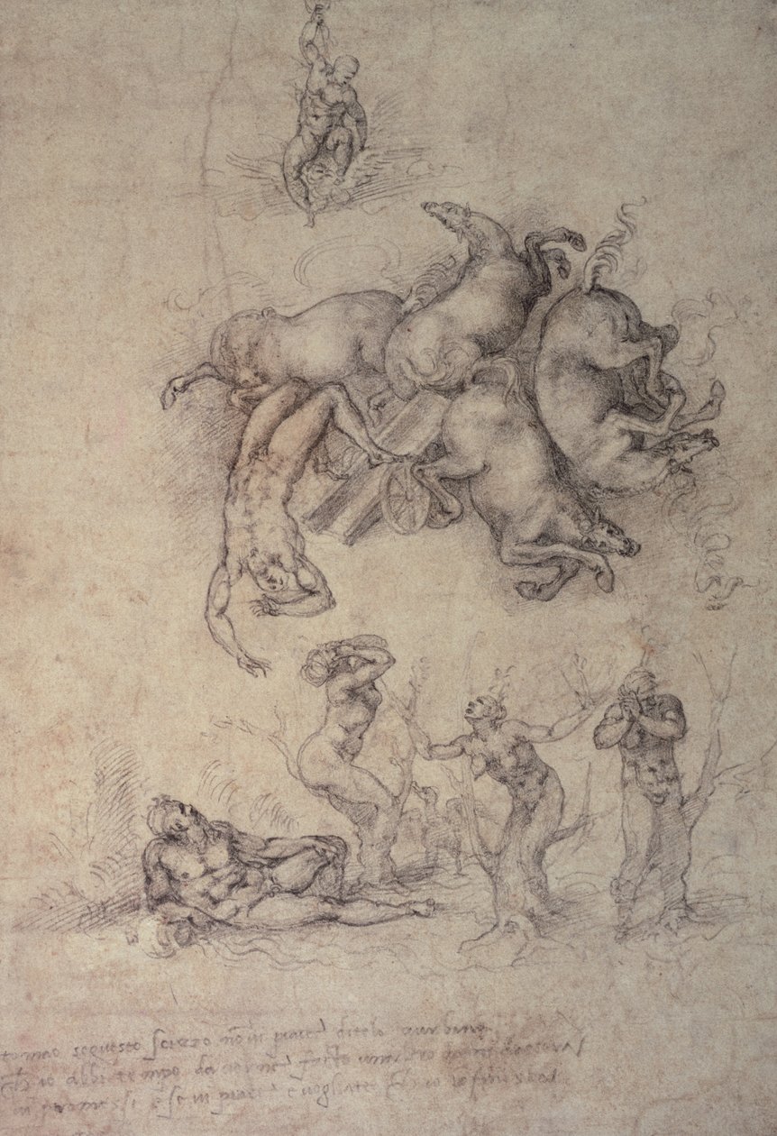 法恩顿的堕落，1533年 作者 米开朗基罗（Michelangelo Buonarroti）