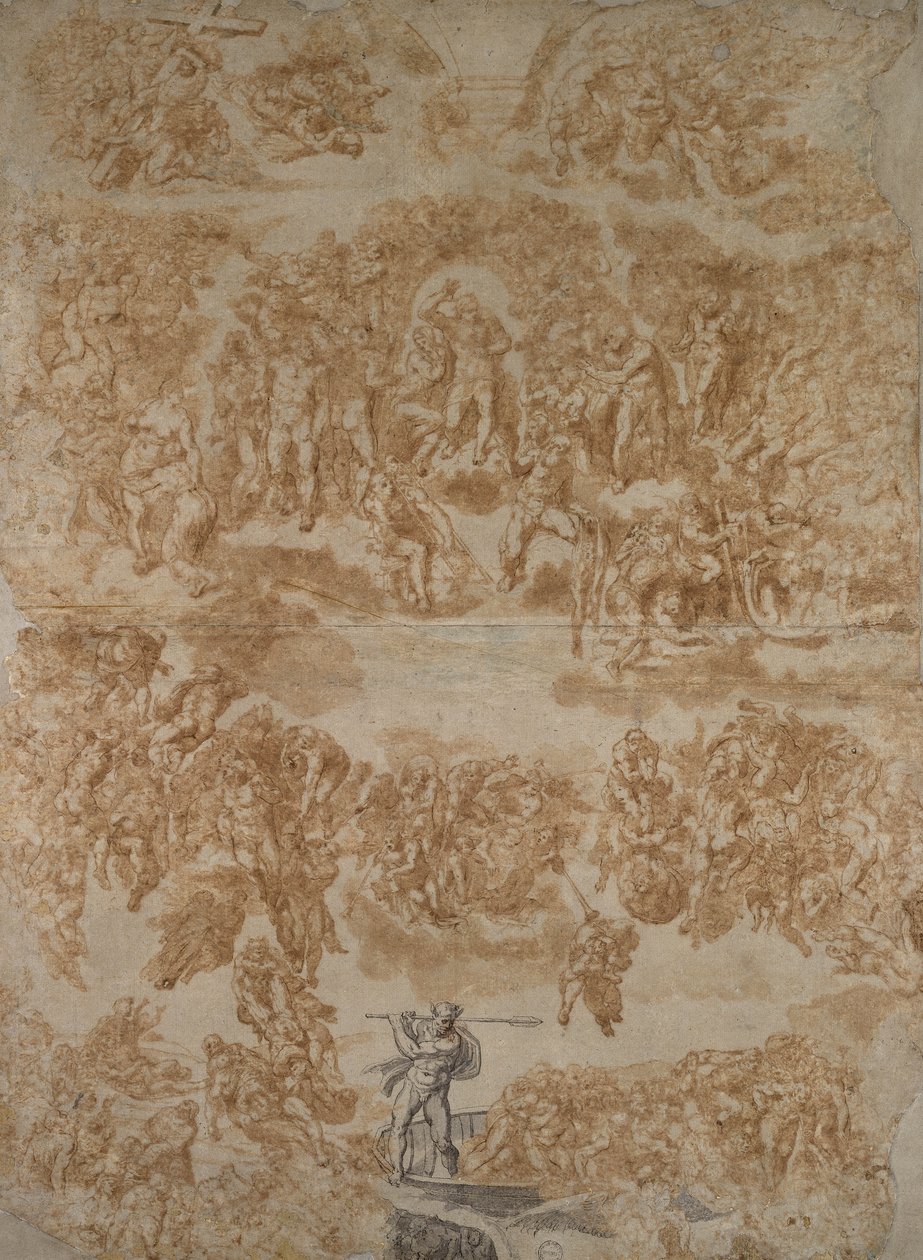 最后的审判（笔在纸上洗） 作者 米开朗基罗（Michelangelo Buonarroti）