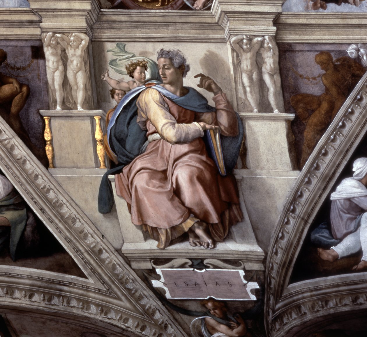 先知以赛亚，Sistene教堂天花板 作者 米开朗基罗（Michelangelo Buonarroti）