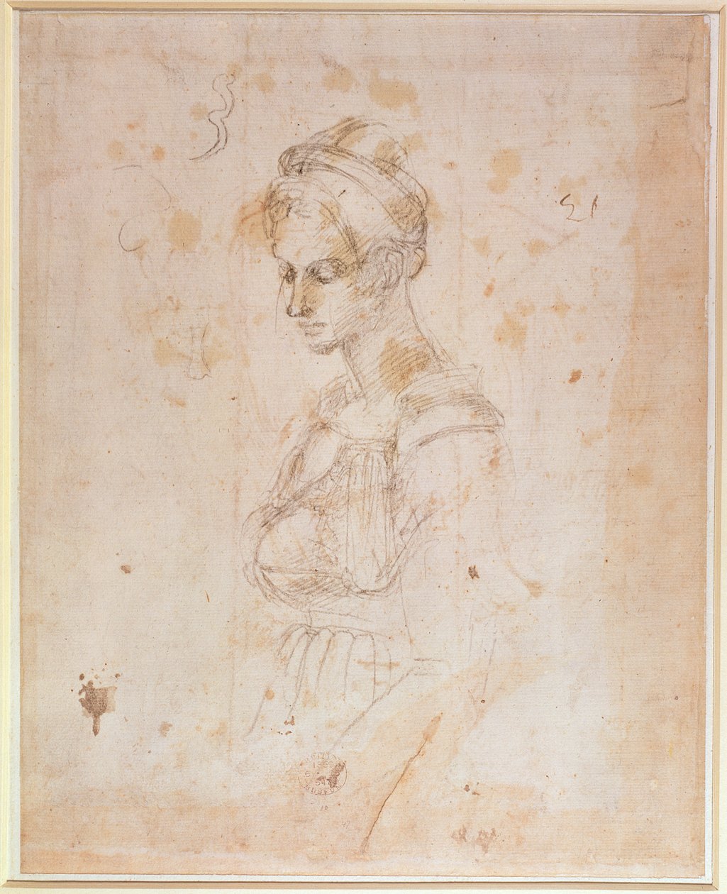 W.41女人的素描 作者 米开朗基罗（Michelangelo Buonarroti）