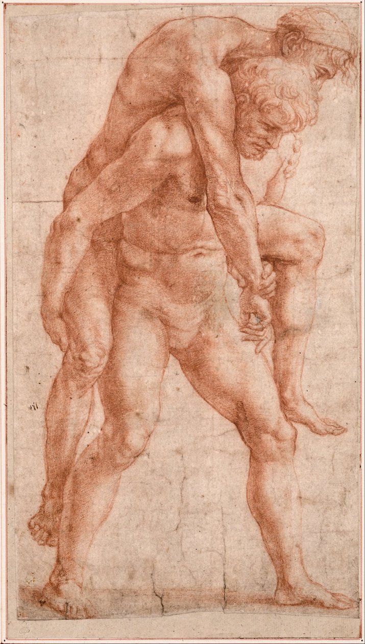 运载他的年轻人一个老人 作者 拉斐尔（Raffaello Sanzio Raphael）