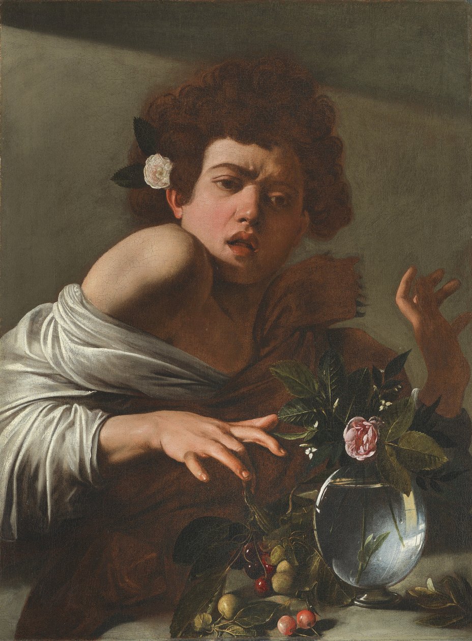 被蜥蜴咬伤的男孩，c.1595-1600 作者 米开朗基罗·梅里西·卡拉瓦乔