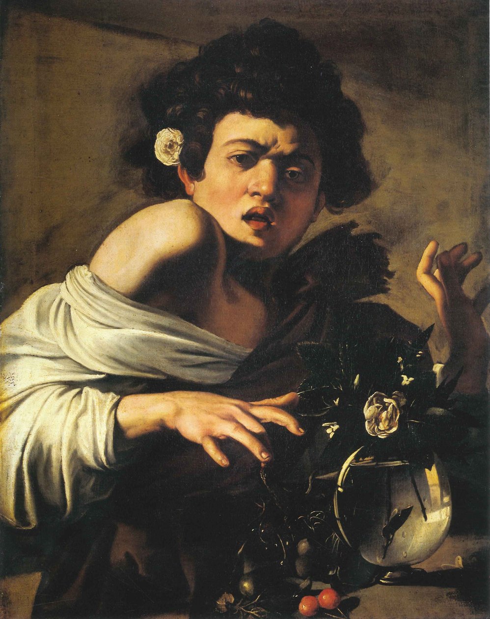 被蜥蜴咬伤的男孩，1596-97 作者 米开朗基罗·梅里西·卡拉瓦乔