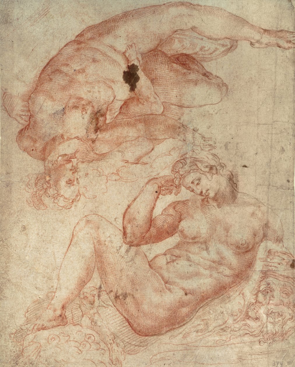 研究裸体（纸上的红色粉笔） 作者 米开朗基罗（Michelangelo Buonarroti）