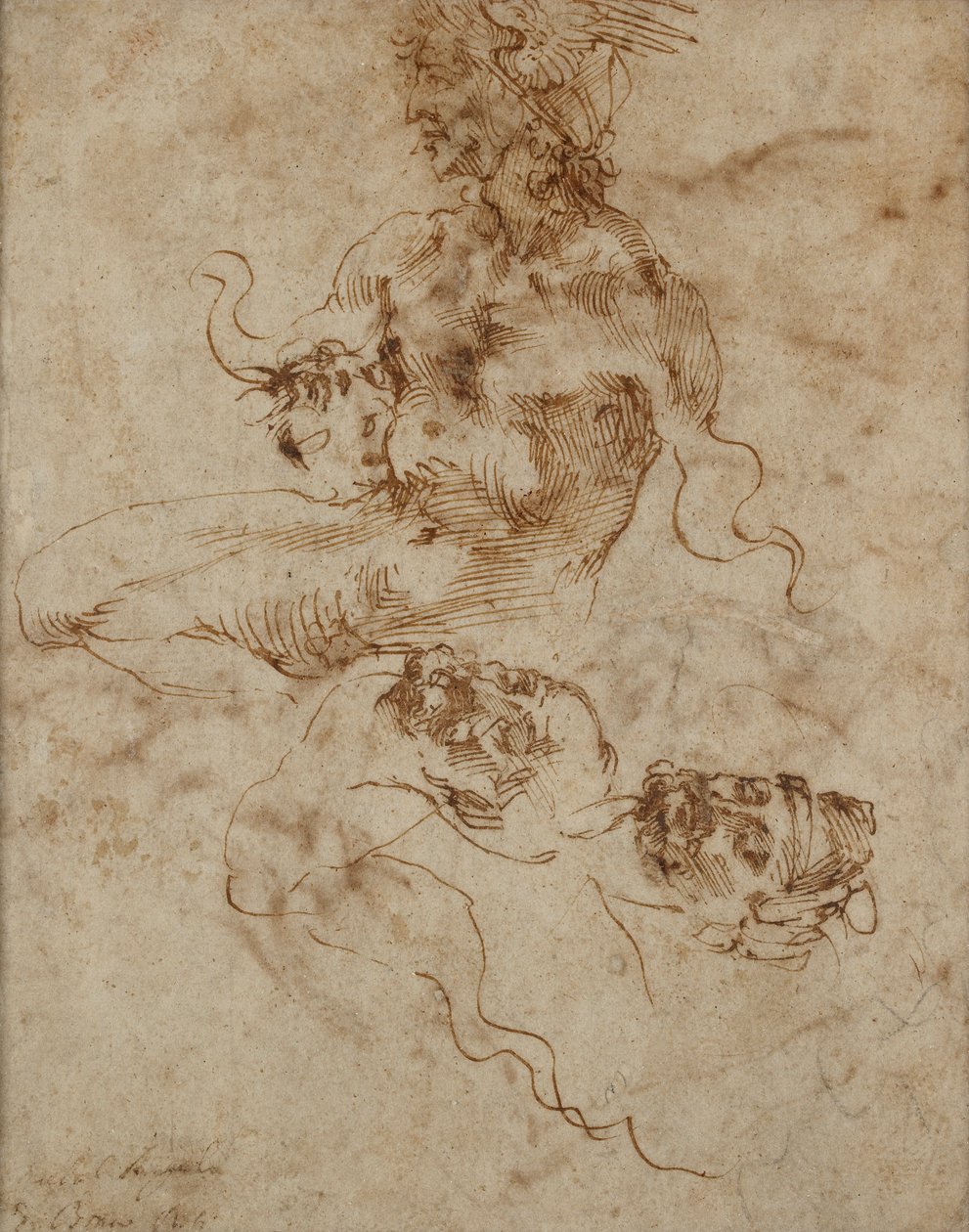 类似于特雷顿的人物，约1490-1560年 作者 米开朗基罗（Michelangelo Buonarroti）