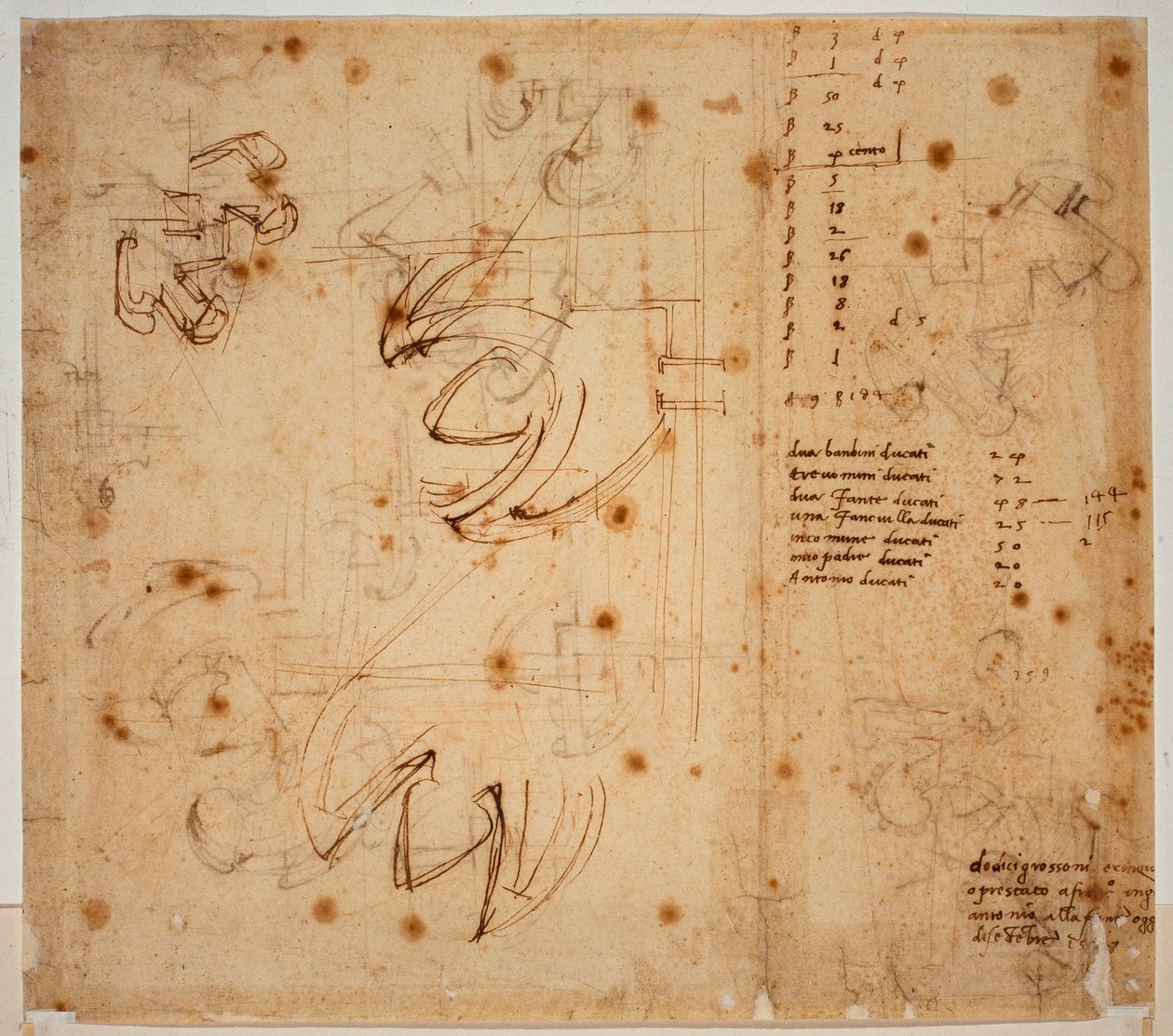 签名研究和计数 作者 米开朗基罗（Michelangelo Buonarroti）