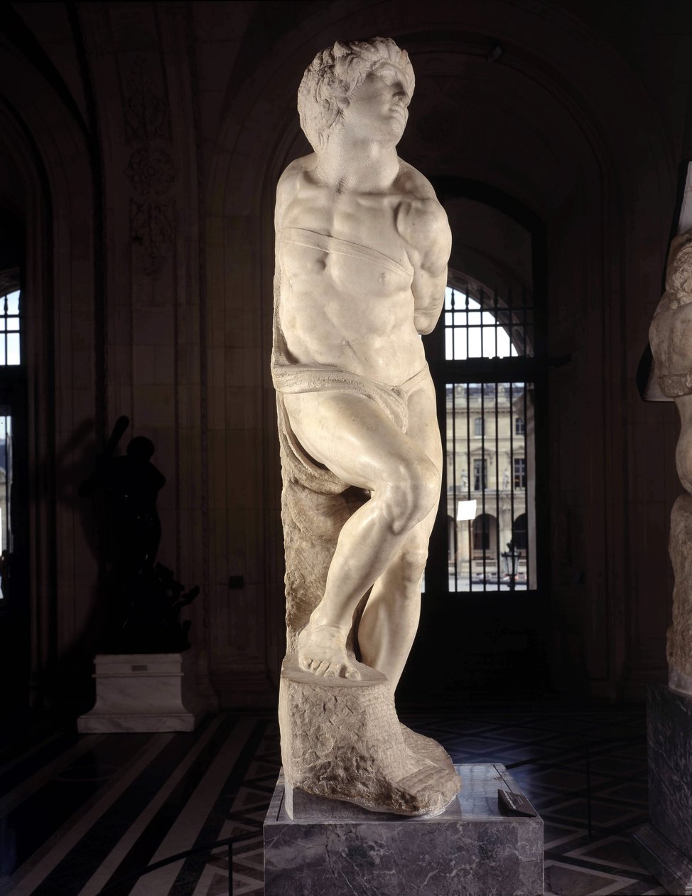 俘虏，被称为 "反叛的奴隶"。 作者 米开朗基罗（Michelangelo Buonarroti）
