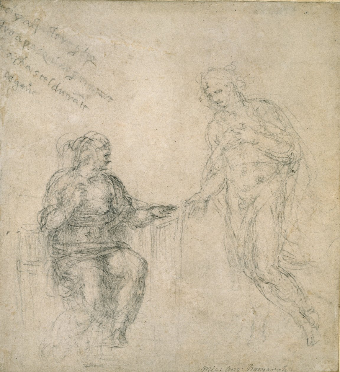 基督在复活后向他的母亲告别，16世纪 作者 米开朗基罗（Michelangelo Buonarroti）