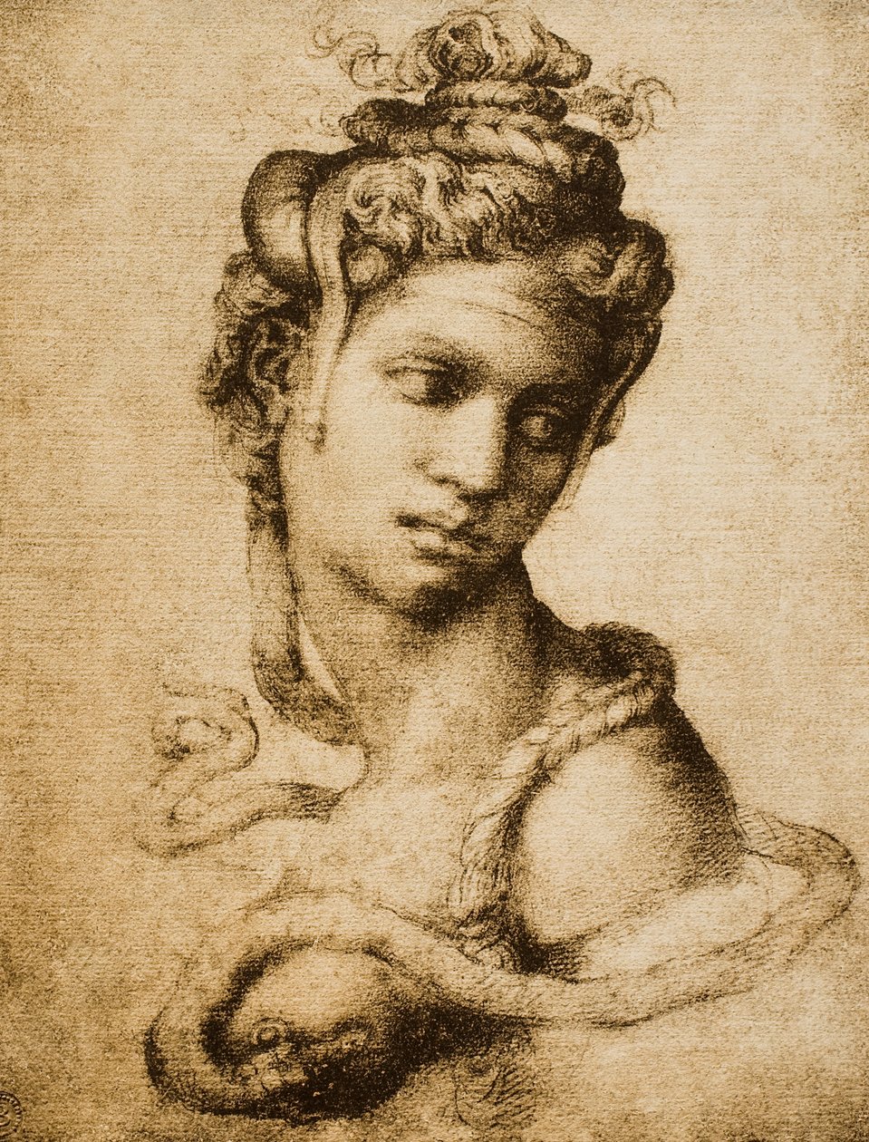 克里奥帕特拉，由米开朗基罗为Tommaso Cavalieri画。 Casa Buonarroti，佛罗伦萨 作者 米开朗基罗（Michelangelo Buonarroti）