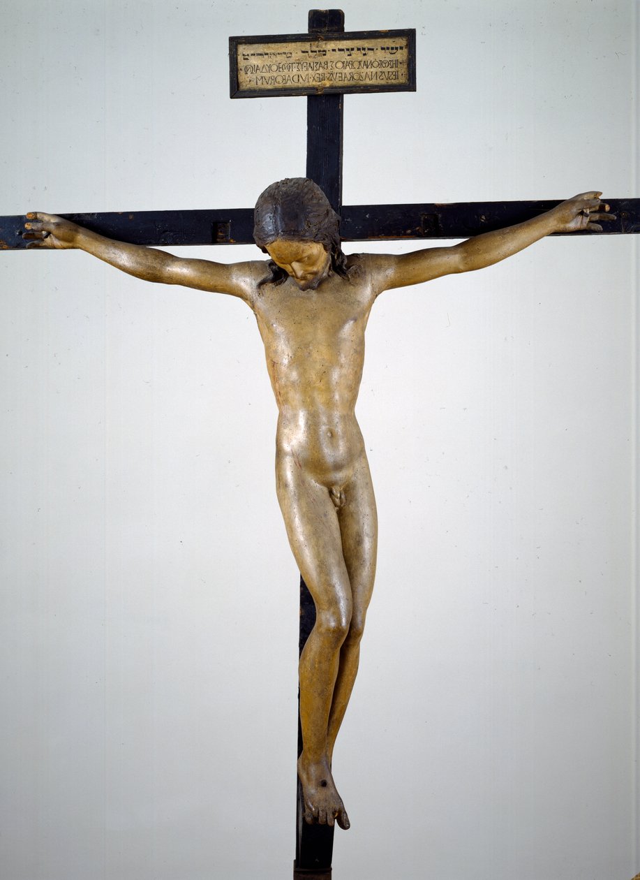 十字架，约1492-94（多色木）。 作者 米开朗基罗（Michelangelo Buonarroti）
