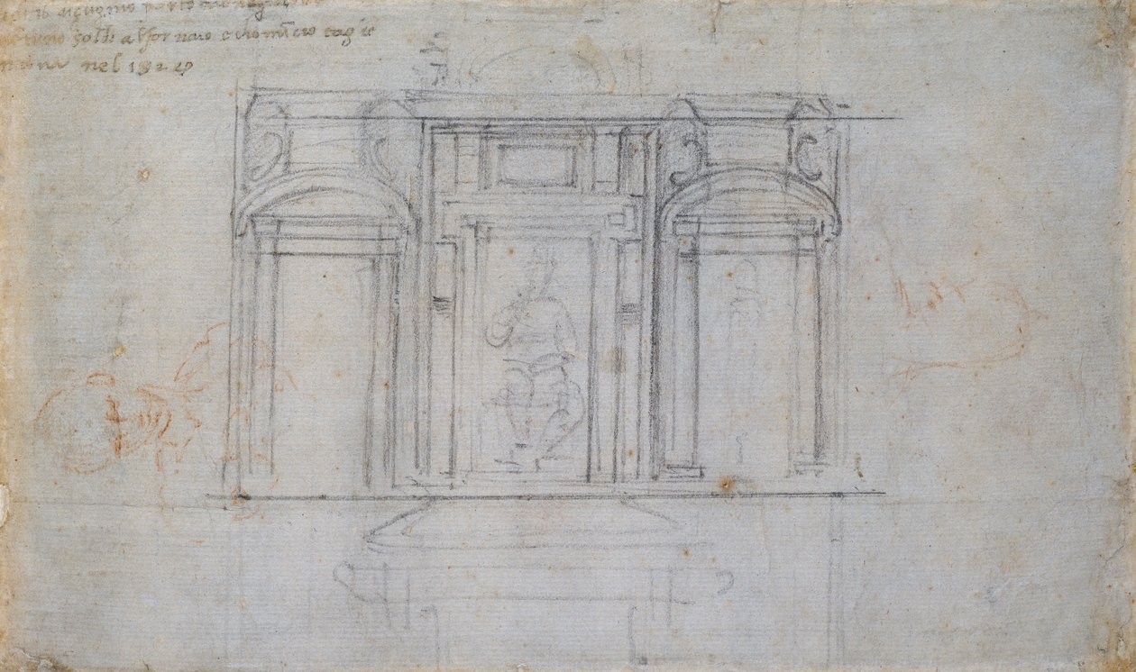 美第奇陵墓之一的设计，16世纪初 作者 米开朗基罗（Michelangelo Buonarroti）