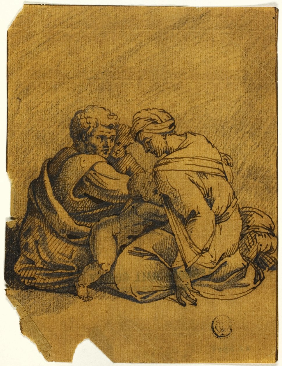 家庭组犹大王俄齐阿斯由母亲照顾 作者 米开朗基罗（Michelangelo Buonarroti）