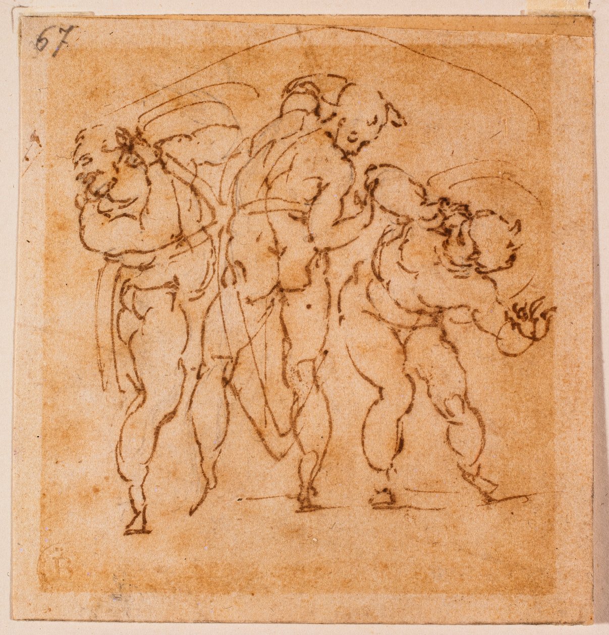 变容》人物研究，16 世纪（素描） 作者 米开朗基罗（Michelangelo Buonarroti）