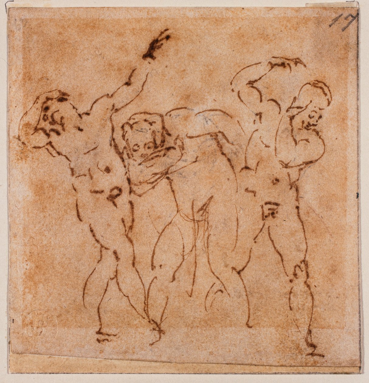 变容》人物研究，16 世纪（素描） 作者 米开朗基罗（Michelangelo Buonarroti）